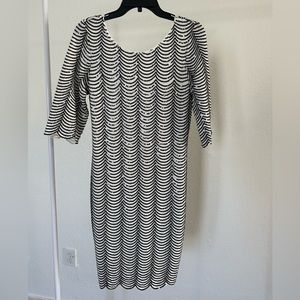 Black and white sequin evening or night dress